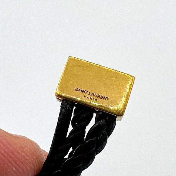 YSL Saint Laurent Goldtone & Leather Multi-Strap Bracelet - Picture 5 of 7